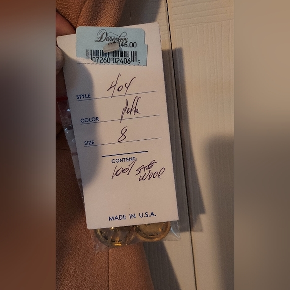 Vintage Gever Originals Jacket Blazer Pebble Tan Button Front Size 8 Wool Tags - Picture 8 of 12